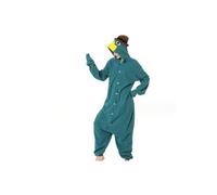 (Green Platypus, L) Snow Monster Elf Santa Claus Couple Cartoon One-Piece Pajamas Hooded Polar Fleece Home Clothes Animal Performance