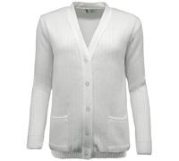 Green Play Ladies Bowling Ribbed Cardigan - White - white - 4XL