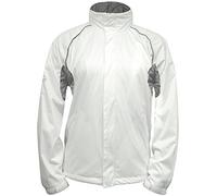 Green Play Sports Unisex White Mesh Lined Waterproof Jacket with Concealed Hood