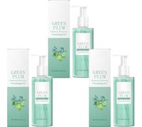 Green Plum Cleansing Gel - Refreshing Makeup Removing Facial Cleanser for Smooth, Clear-Looking Skin - Gentle Foaming Daily Face Wash (3pcs)