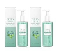 Green Plum Cleansing Gel - Refreshing Makeup Removing Facial Cleanser for Smooth, Clear-Looking Skin - Gentle Foaming Daily Face Wash (2pcs)