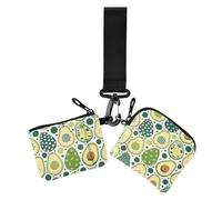 Green Polka Dot Avocado Dual Wristlet Wallets for Women Cute Fashion Key Chain Wallet Change Purse with Wristlet Strap for Woman 2 Pcs