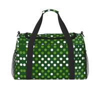 Green Polka Dots Hand Travel Bag - Large Reusable Shopping Tote Bag, Perfect for Outdoor Activities, Sports, Camping & Groceries, Black, One Size