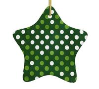 Green Polka Dots Ornament Christmas Decoration Double Sided Craft For Home Party Festival