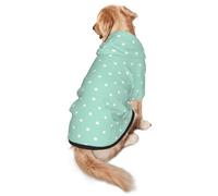 Green Polka Dots Print Dog Hoodie Pet Sweatshirt, Warm, Soft And Breathable Hooded Clothes For Medium To Large Dogs, Easy-To-Wear Design, For Winter And Fall