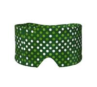 Green Polka Dots Print Sleep Eye and Ear Muffs Mask - Adjustable Yoga Travel Headband, Keep Warm Shading Comfortable Aid