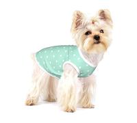 Green Polka Dots Print Small Dog Clothes Pet Vest, Soft Cotton Sleeveless T-Shirts Breathable Pet Tank Top Apparel For Puppies And Cats