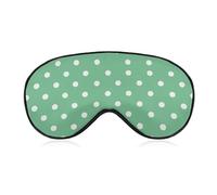Green Polka Dots Sleep Mask with Adjustable Strap, Comfortable & Soft Eye Mask for Sleeping Light Blocking, Lightweight & Breathable Eye Cover for Men Women