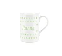 Green Polka Dots Spots Nanny Mug - Fine Bone China Gift/Present Mug for Nanny