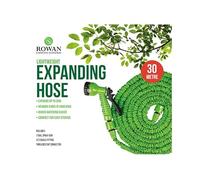 Green Polypropylene Expanding Hose, 1 Roll (30 meters) - 7-Dial Spray Gun, Perfect for Watering Gardens, Plants & Outdoor Cleaning Tasks
