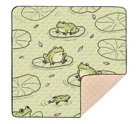 Green Pond Frog Large Stylish Baby Play Mat for Indoor Outdoor Comfortable Tummy Time Mat for Babies Infants Toddlers, 50'' x 50''