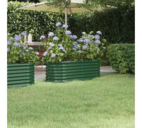 Green Powder-Coated Steel Garden Raised Bed Planter 114 x 40 x 36 cm Oval Metal