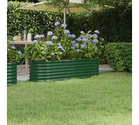 Green Powder-Coated Steel Raised Garden Bed 152 x 40 x 36 cm Oval Planter Large