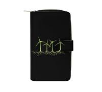 Green Power Premium Long Zippered Pouch Slim Clutch Organizer Purse Money and Credit Card Holder for Men Women