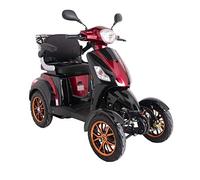 GREEN POWER - Red E-Mobility Device 4 Wheeled with Extra Accessories Package: E-Mobility Device Waterproof Cover, Phone Holder, Bottle Holder by Green Power JH500