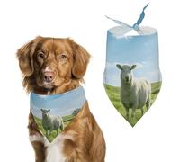 Green Prairie Stroll Dog Bandana, Soft Breathable Pet Scarf, Personalized Dog Bib Kerchief for Small Medium Large Dogs Cats, Exquisite Pet Neckerchief for Daily Wear, Travel, Party