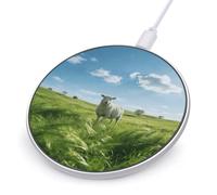 Green Prairie Stroll Round Fast Wireless Charging Pad