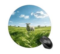 Green Prairie Stroll Round Rubber Mouse Pad 7.8 Inch Stable Non Slip Circular Computer Mat Portable Resistant Desk Mat for Office Laptop Desktop Professional Daily Working Scenes