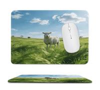 Green Prairie Stroll Stitched Edge Mouse Pad