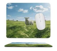 Green Prairie Stroll Stitched Edge Mouse Pad | Green Prairie Stroll Non Slip Rubber Base Smooth Desk Mat Portable Mouse Mat for Home Office Desktop Use