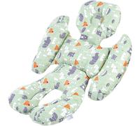 (green) Pram Baby Car Seat Cushion | Stroller Head Body Support Insert - Cotton Fabric Stroller Cushion Insert for Baby Cradles, Strollers, and Car Seats