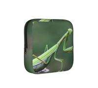 Green Praying-Mantis, Sanitary Pad Storage Bag, Pad Holder Bag with Zipper, Change Purse