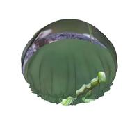 Green Praying-Mantis,Shower Cap Nightcap Double Layer Waterproof Elastic Bath Cap Reusable Hair Cap