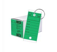 Green Premium Genuine Versa Car Key Tags for Auto Car Truck RV Dealerships - 250 per Box - Self Protecting Laminated Paper - Chrome-Plated Split Ring (Green)