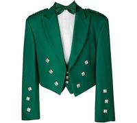 Green Prince Charlie Scottish Kilt Jacket & Waistcoat - Traditional Highland Formal Outfit for Weddings (46 Short)