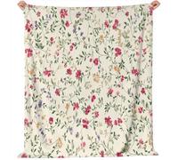 Green Printed Flannel Throw Blanket 127 x 152 cm- Fluffy Warm Plant Flower Small Flower Illustration Pattern Fleece Blanket, Soft Cosy Anti-Pilling Blanket for Adults Kids Travel Car Bedroom Nap