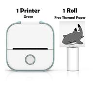 (Green Printer) Phomemo T02 Mini Printer Portable Printer Thermal Printing Sticker Wireless Inkless Pocket Printer Self-adhesive Label Printer -ys