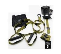 (Green Pro 3) Home Gym Suspension Resistance Training Strap