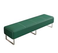 Green PU Leather Waiting Room Bench Upholstered Office Guest Seating for Lobby Conference Salon Barbershop Airport Bank100x40x40cm