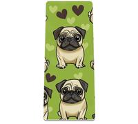 Green Pug Dogs Non-Slip Yoga Mat, Professional Exercise Mat for Home Gym Workout