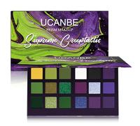 Green Purple Goth Eyeshadow Palette Makeup- 18 Colors Matte Shimmer Metallic Bright & Dark Smoky Gothic Eye Shadows for Halloween Christmas Grinch Witch Beetle-juice Ursula SFX Cosplay Costume Make Up