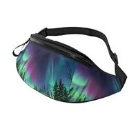 Green Purple Northern Lights Waist Bag Fanny Pack for Men and Women Casual Hip Bum Bag for Outdoors Workout Running Hiking Cycling