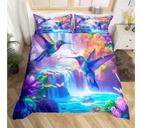 (Green Purple, Single(No Comforter)) Homewish Mandala Bedding,Boho Flower Bed Set for Kids Girls,Rainbow Vintage Floral Duvet Cover Double,Plant Botanical Bed Cover,Bohemian Style