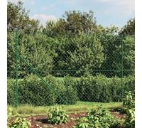 Green PVC Coated Galvanized Steel Chain Link Fence with Flange, 1.6m x 25m Roll, 60x60mm Mesh, Durable Outdoor Security Barrier for Yard & Animal Enclosures, UV & Rust Resistant