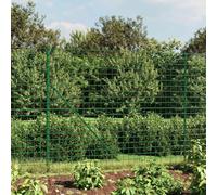 Green PVC-Coated Galvanized Steel Wire Mesh Fence, 1.8x25m Roll, 100x100mm Mesh, Durable Outdoor Garden Boundary, Animal Enclosure, UV & Rust Resistant