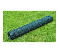 Green PVC-Coated Steel Chicken Wire Fence 25x0.75m Garden Netting Hex Mesh Roll