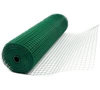 Green PVC Coated Welded Mesh Fence Wire for Garden Fencing Guard Barrier 4 Sizes Mesh Size 0.9mm Diameter Galvanized Wire Fence Roll Poultry Netting Chicken Wire Hardware Cloth 1" Squares (1.2 x 30M)