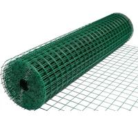 Green PVC-Coated Welded Steel Garden Fence, 2.8mm Mesh Wire Outdoor Boundary Fence, Durable Galvanized Fencing for Garden, Backyard, and Property Enclosure