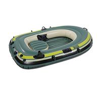 Green PVC Inflatable Fishing Boat for Casual Surfing and Drifting Activities - Heavy Duty Two Person Capacity, Easy to Store