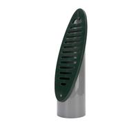 Green PVC Yard Drain Emitter with Detachable Grate - Angled Sloped Drainage System for Gardens, Landscapes, and Foundations - Durable Weather-Resistant Design for Safety