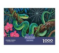 Green Python Art Jigsaw Puzzles for Adults Fun 1000 Piece Animal Home Decoration Stress Relief Education Game Intellectual Game Challenge Educational 70x50cm/1000pcs