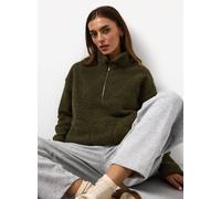 Green Quarter Zip Borg Fleece Jumper XL