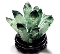 Green Quartz Crystal Cluster for, Crystal Cluster Points,Crystals Ornament for Feng Shui Home Decor and Gift,with Base,1000g