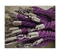 Green Queue Barrier Ropes with Silver Hooks 3/5/8FT Twisted Braided Hemp Crowd Control Stanchion Rope Queue Divider Safety Barrier for Events Line Management