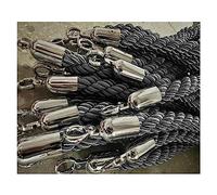 Green Queue Barrier Ropes with Silver Hooks - 3/5/8Ft Twisted Braided Hemp Crowd Control Stanchion Rope for Queue Divider & Safety Barrier Ideal for Event Management