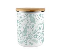 Green Rabbits Storage Canister - Wildlife & Nature 2.7L Extra-Large Enamel Home/Kitchen Container Gifts